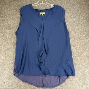 Princess Vera Wang Womens XL Sleeveless Navy Blue Layered Blouse